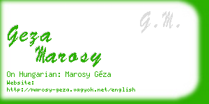 geza marosy business card